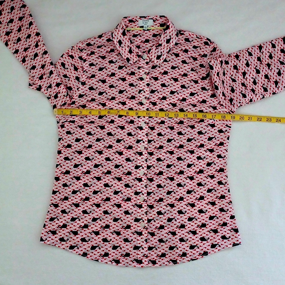 CROWN & IVY Shirt, Whale print, size Mp - Picture 8 of 13